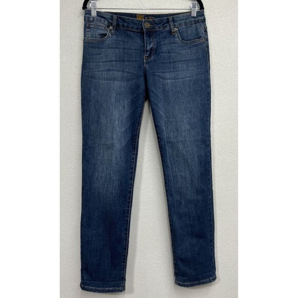 KUT from the Kloth Jeans Womens 6 Blue Straight Leg Dark Wash Office Dress - Picture 1 of 6